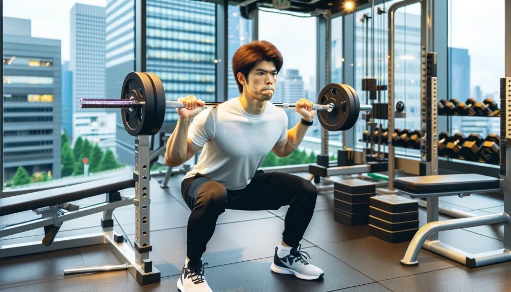 無酸素運動をしている男性