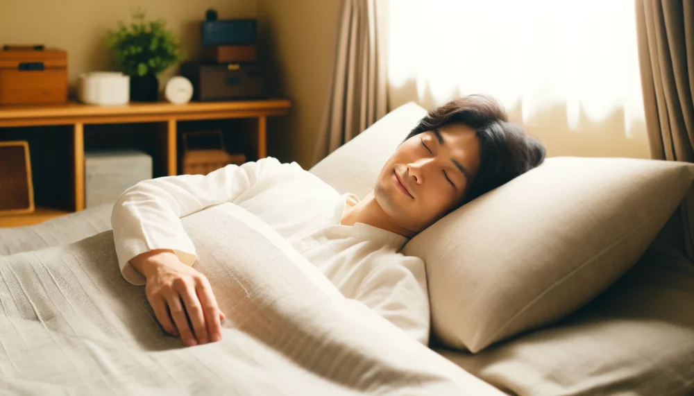 睡眠中の男性